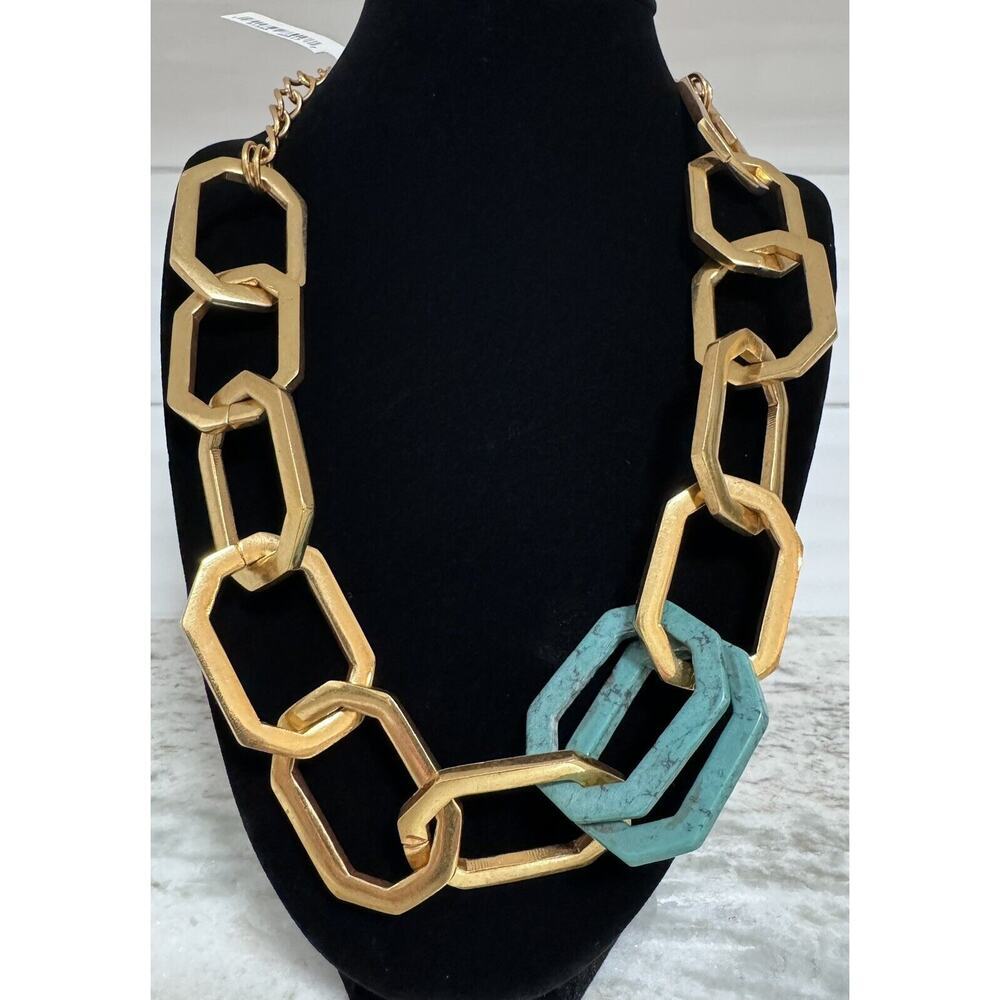 Oscar de la Renta MCM Huge Gold Tone Chain Link Necklace